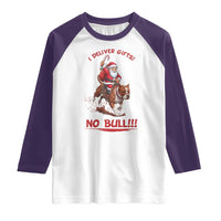 Funny Santa Pitbull Christmas Raglan Shirt I Deliver Gifts No Bull - Wonder Print Shop
