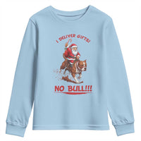 Funny Santa Pitbull Christmas Youth Sweatshirt I Deliver Gifts No Bull - Wonder Print Shop