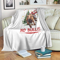Funny Black Santa Bull Riding Christmas Throw Blanket I Deliver Gifts No Bull - Wonder Print Shop