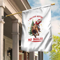 Funny Black Santa Bull Riding Christmas Garden Flag I Deliver Gifts No Bull - Wonder Print Shop