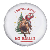 Funny Black Santa Bull Riding Christmas Spare Tire Cover I Deliver Gifts No Bull - Wonder Print Shop