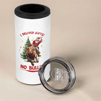 Funny Black Santa Bull Riding Christmas 4 in 1 Can Cooler Tumbler I Deliver Gifts No Bull - Wonder Print Shop