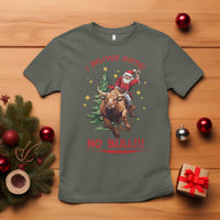 Funny Black Santa Bull Riding Christmas T Shirt I Deliver Gifts No Bull - Wonder Print Shop