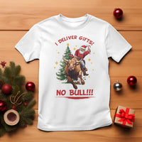 Funny Black Santa Bull Riding Christmas T Shirt I Deliver Gifts No Bull - Wonder Print Shop