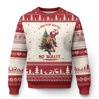 Funny Black Santa Bull Riding Xmas Ugly Christmas Sweater I Deliver Gifts No Bull - Wonder Print Shop