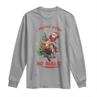 Funny Black Santa Bull Riding Christmas Long Sleeve Shirt I Deliver Gifts No Bull - Wonder Print Shop