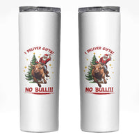Funny Black Santa Bull Riding Christmas Skinny Tumbler I Deliver Gifts No Bull - Wonder Print Shop