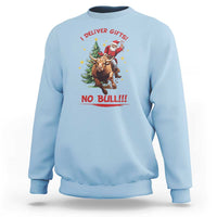 Funny Black Santa Bull Riding Christmas Sweatshirt I Deliver Gifts No Bull - Wonder Print Shop