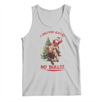 Funny Black Santa Bull Riding Christmas Tank Top I Deliver Gifts No Bull - Wonder Print Shop