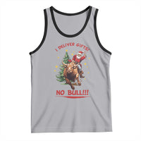 Funny Black Santa Bull Riding Christmas Tank Top I Deliver Gifts No Bull - Wonder Print Shop