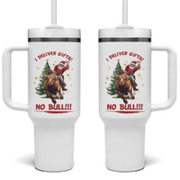 Funny Black Santa Bull Riding Christmas Tumbler With Handle I Deliver Gifts No Bull - Wonder Print Shop