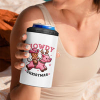 Howdy Christmas 4 in 1 Can Cooler Tumbler Funny Gingerbread Cowboy Riding Reindeer Gift For Girl - Wonder Print Shop