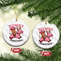 Howdy Christmas Ceramic Ornament Funny Gingerbread Cowboy Riding Reindeer Gift For Girl - Wonder Print Shop