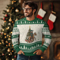 Funny Nutcracker Riding Horse Ugly Christmas Sweater Western Life Christmas Gift - Wonder Print Shop