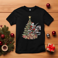 Outlaw Cowboy On Skeleton Horse T Shirt Dark Western Christmas - Wonder Print Shop