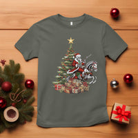 Outlaw Cowboy On Skeleton Horse T Shirt Dark Western Christmas - Wonder Print Shop