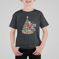 Outlaw Cowboy On Skeleton Horse T Shirt For Kid Dark Western Christmas - Wonder Print Shop