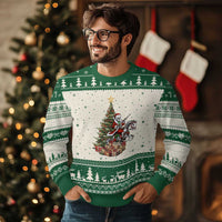 Outlaw Cowboy On Skeleton Horse Ugly Christmas Sweater Dark Western Christmas - Wonder Print Shop