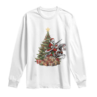 Outlaw Cowboy On Skeleton Horse Long Sleeve Shirt Dark Western Christmas - Wonder Print Shop