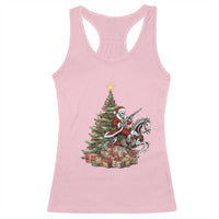 Outlaw Cowboy On Skeleton Horse Racerback Tank Top Dark Western Christmas - Wonder Print Shop