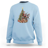 Outlaw Cowboy On Skeleton Horse Sweatshirt Dark Western Christmas - Wonder Print Shop