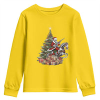 Outlaw Cowboy On Skeleton Horse Youth Sweatshirt Dark Western Christmas - Wonder Print Shop