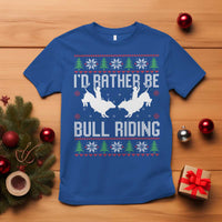 Id Rather Be Bull Riding T Shirt Rodeo Bull Rider Ugly Christmas Gift - Wonder Print Shop