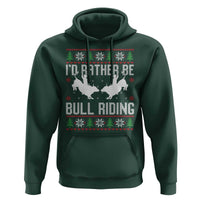 Id Rather Be Bull Riding Hoodie Rodeo Bull Rider Ugly Christmas Gift - Wonder Print Shop