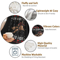 Western Bull Riding Ugly Christmas Throw Blanket Oh What Fun It Is To Ride - Wonder Print Shop