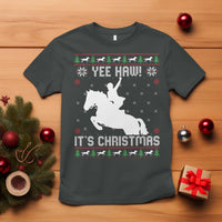 Yee Haw It Is Christmas T Shirt Funny Ugly Xmas Rodeo Gift For Cowgirl - Wonder Print Shop