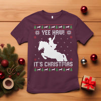 Yee Haw It Is Christmas T Shirt Funny Ugly Xmas Rodeo Gift For Cowgirl - Wonder Print Shop