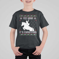 Yee Haw It Is Christmas T Shirt For Kid Funny Ugly Xmas Rodeo Gift For Cowgirl - Wonder Print Shop