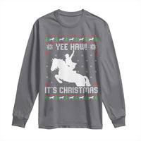 Yee Haw It Is Christmas Long Sleeve Shirt Funny Ugly Xmas Rodeo Gift For Cowgirl - Wonder Print Shop