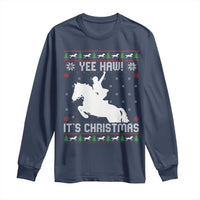 Yee Haw It Is Christmas Long Sleeve Shirt Funny Ugly Xmas Rodeo Gift For Cowgirl - Wonder Print Shop