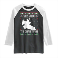 Yee Haw It Is Christmas Raglan Shirt Funny Ugly Xmas Rodeo Gift For Cowgirl - Wonder Print Shop