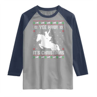 Yee Haw It Is Christmas Raglan Shirt Funny Ugly Xmas Rodeo Gift For Cowgirl - Wonder Print Shop