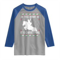 Yee Haw It Is Christmas Raglan Shirt Funny Ugly Xmas Rodeo Gift For Cowgirl - Wonder Print Shop