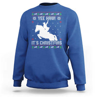Yee Haw It Is Christmas Sweatshirt Funny Ugly Xmas Rodeo Gift For Cowgirl - Wonder Print Shop