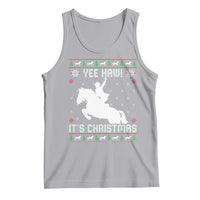 Yee Haw It Is Christmas Tank Top Funny Ugly Xmas Rodeo Gift For Cowgirl - Wonder Print Shop
