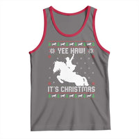 Yee Haw It Is Christmas Tank Top Funny Ugly Xmas Rodeo Gift For Cowgirl - Wonder Print Shop