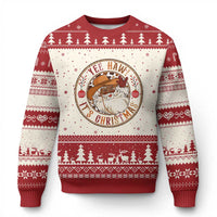 Yee Haw It Is Xmas Ugly Christmas Sweater Funny Black Santa Cowboy - Wonder Print Shop