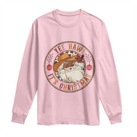Yee Haw It Is Christmas Long Sleeve Shirt Funny Black Santa Cowboy - Wonder Print Shop