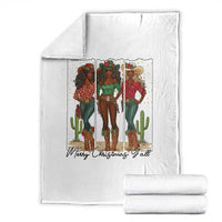 Merry Christmas Y'all Throw Blanket Funny Western Holiday Gift For Cowgirl - Wonder Print Shop