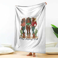 Merry Christmas Y'all Throw Blanket Funny Western Holiday Gift For Cowgirl - Wonder Print Shop
