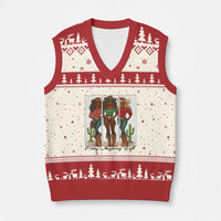 Merry Xmas Y'all V-Neck Knit Sweater Vest Funny Western Holiday Gift For Cowgirl - Wonder Print Shop