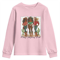 Merry Christmas Y'all Youth Sweatshirt Funny Western Holiday Gift For Cowgirl - Wonder Print Shop