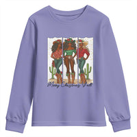 Merry Christmas Y'all Youth Sweatshirt Funny Western Holiday Gift For Cowgirl - Wonder Print Shop