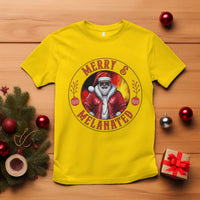 Black Santa Merry And Melanated T Shirt Christmas Holiday Gift - Wonder Print Shop