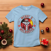 Black Santa Merry And Melanated T Shirt Christmas Holiday Gift - Wonder Print Shop