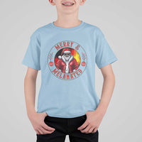 Black Santa Merry And Melanated T Shirt For Kid Christmas Holiday Gift - Wonder Print Shop